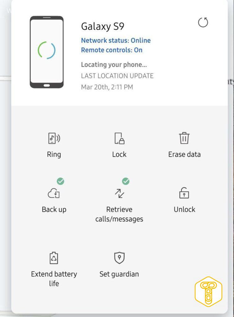 Find my phone from Samsung