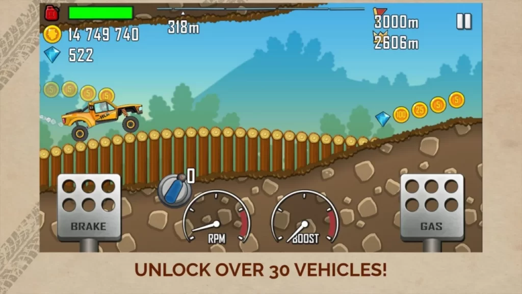 Smartphone games - Hill Climb Racing