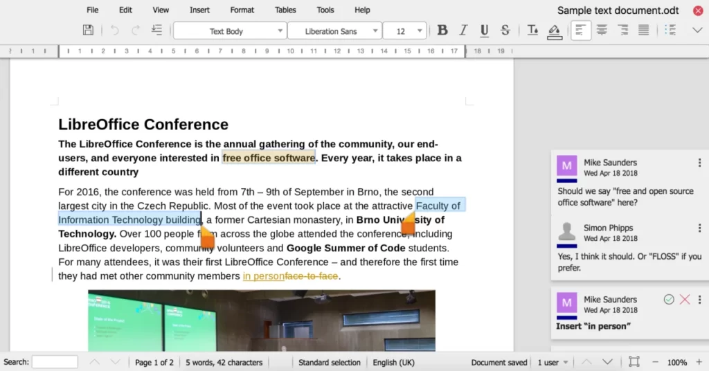 Writing programs. LibreOffice