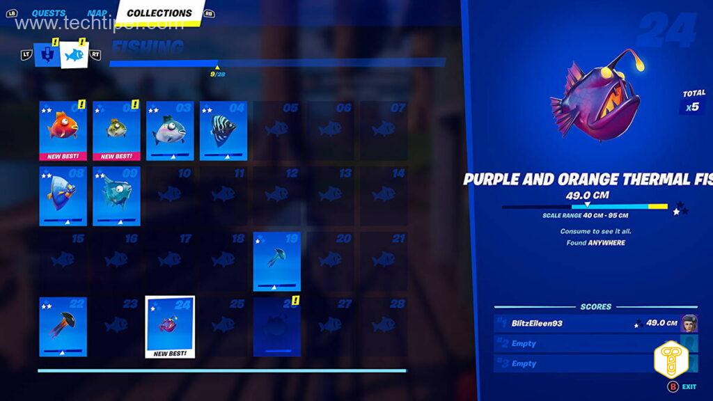 Fortnite Challenge: Catch or collect the Thermal Fish