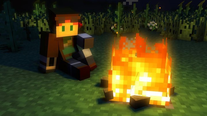 How to make a bonfire in Minecraft
