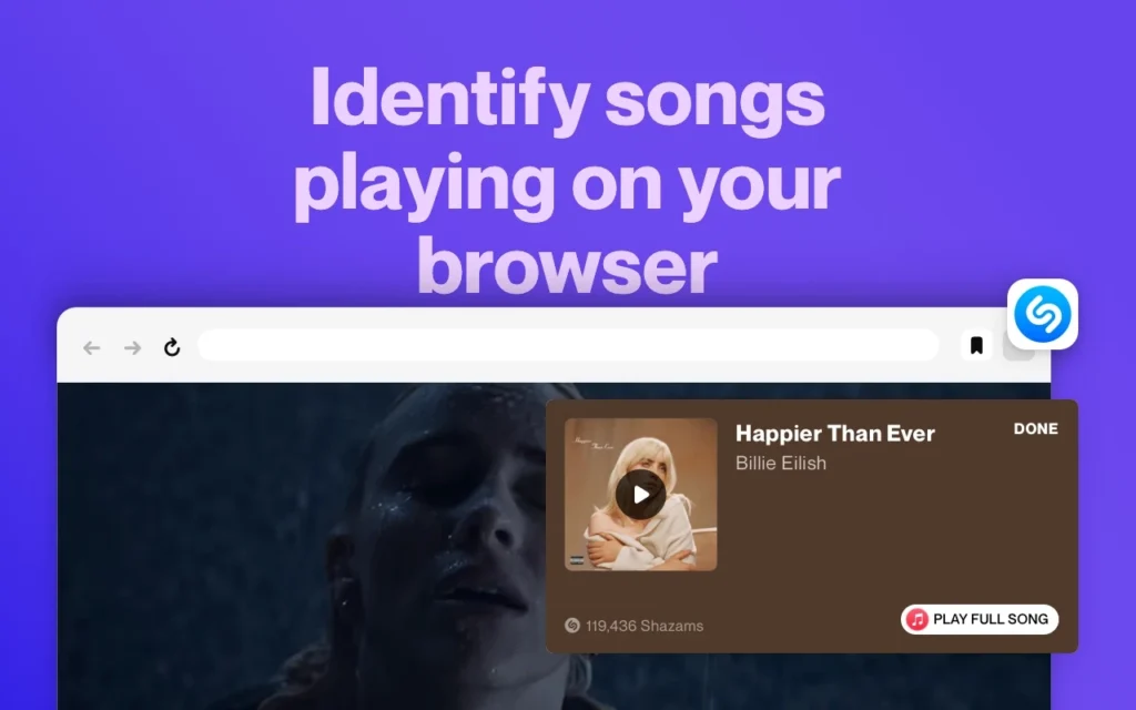 shazam google chrome extension