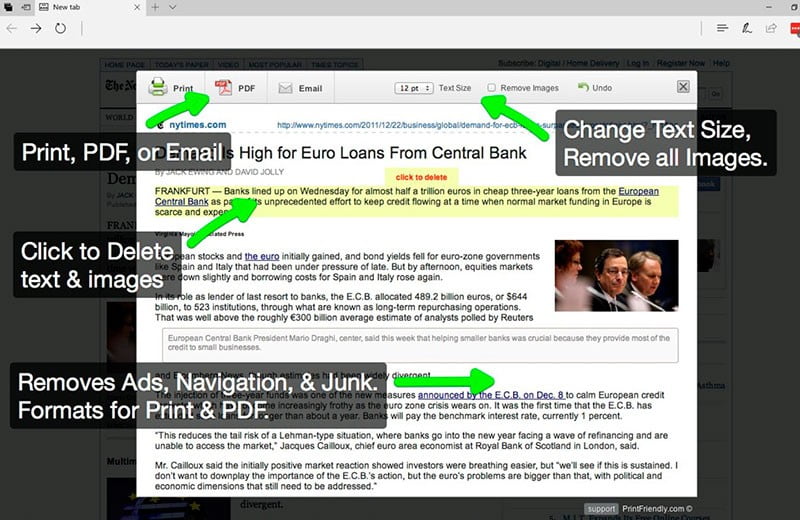Microsoft Edge extension - Print Friendly & PDF