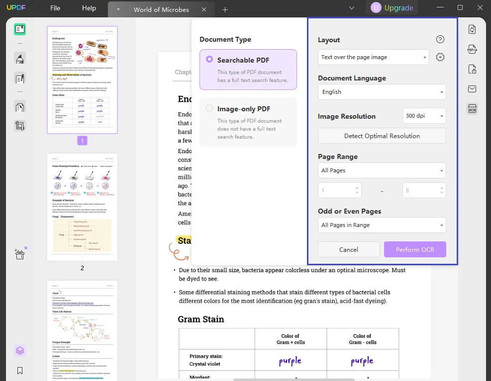 UPDF OCR tool