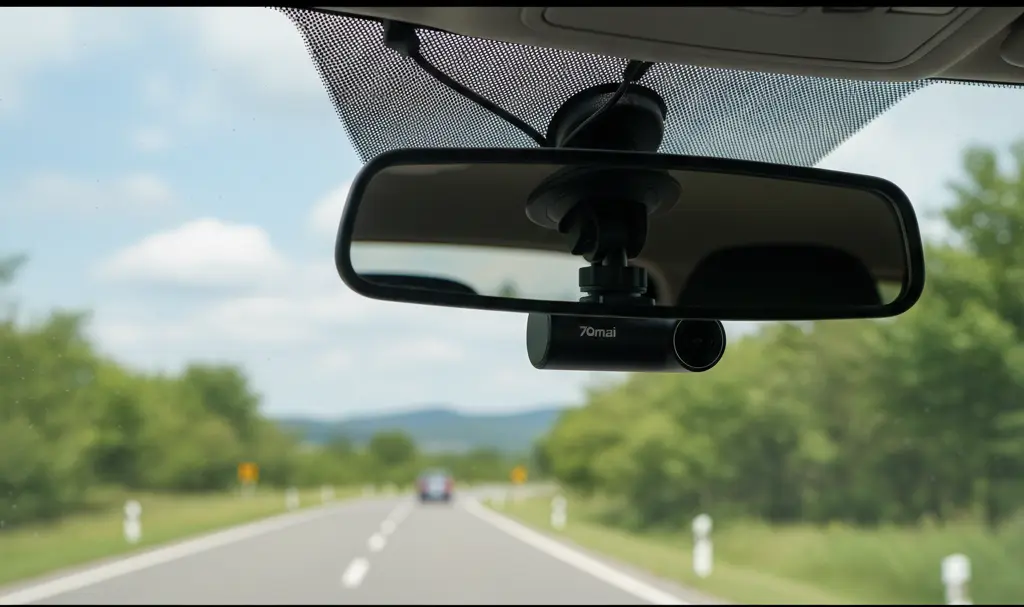 Image showing 70mai M310 Dashcam Mounted in Car
