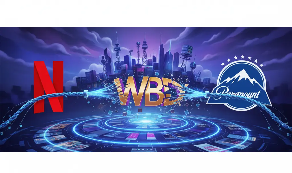 Image showing Netflix vs. Paramount: Warner Bros. Discovery Bidding War