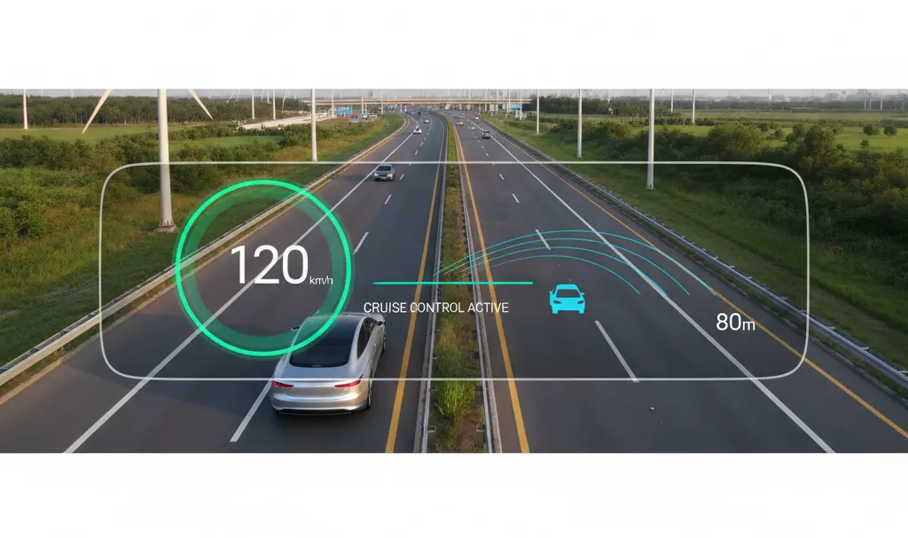 Image showing Car Cruise Control System on Highway