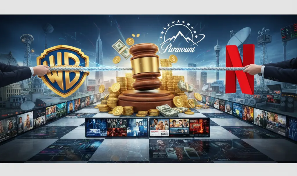 Image showing Warner Bros Discovery Bidding War Netflix Paramount
