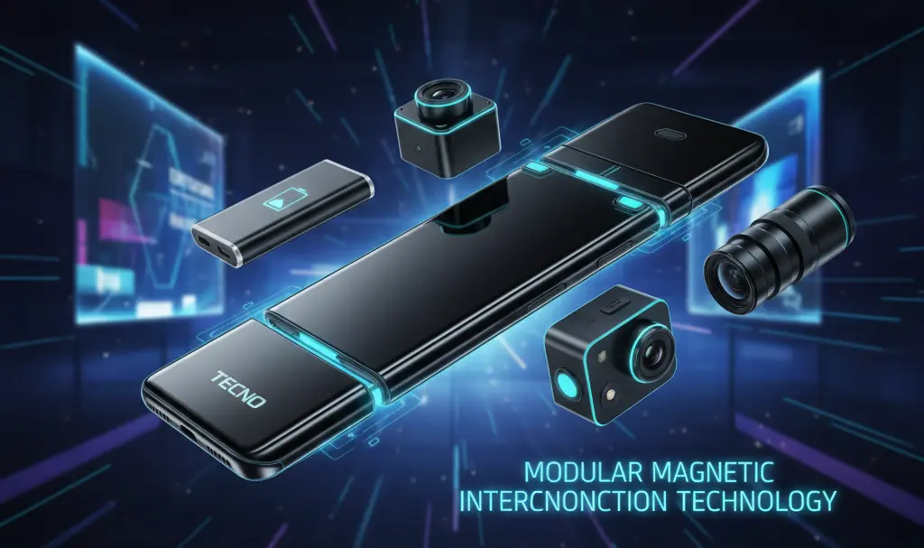 Image showing TECNO Modular Phone Concept with Magnetic Accessories