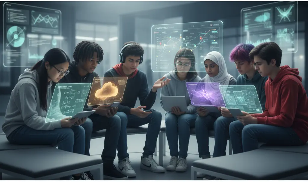 Image showing Teenagers Interacting with AI for Support and Learning