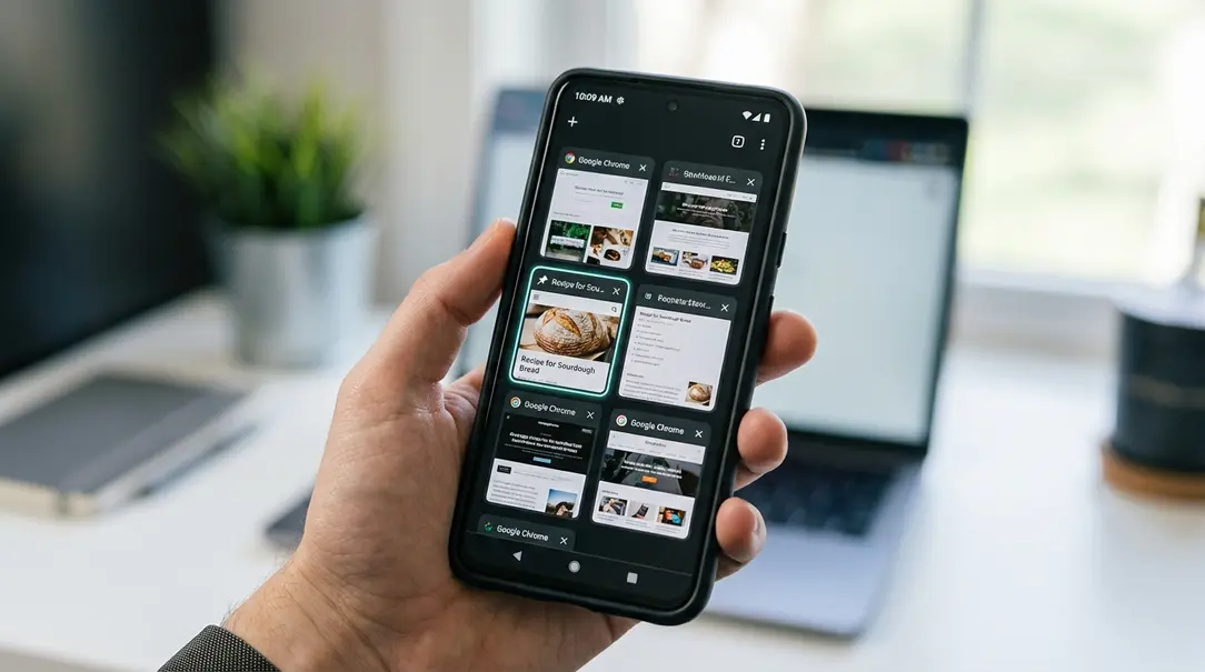 Image showing Android Chrome Pinned Tab Feature