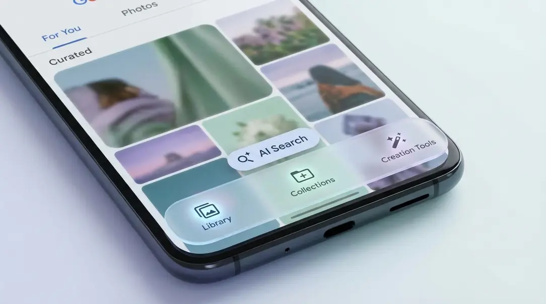 Image showing Google Photos Redesigned Navigation Bar
