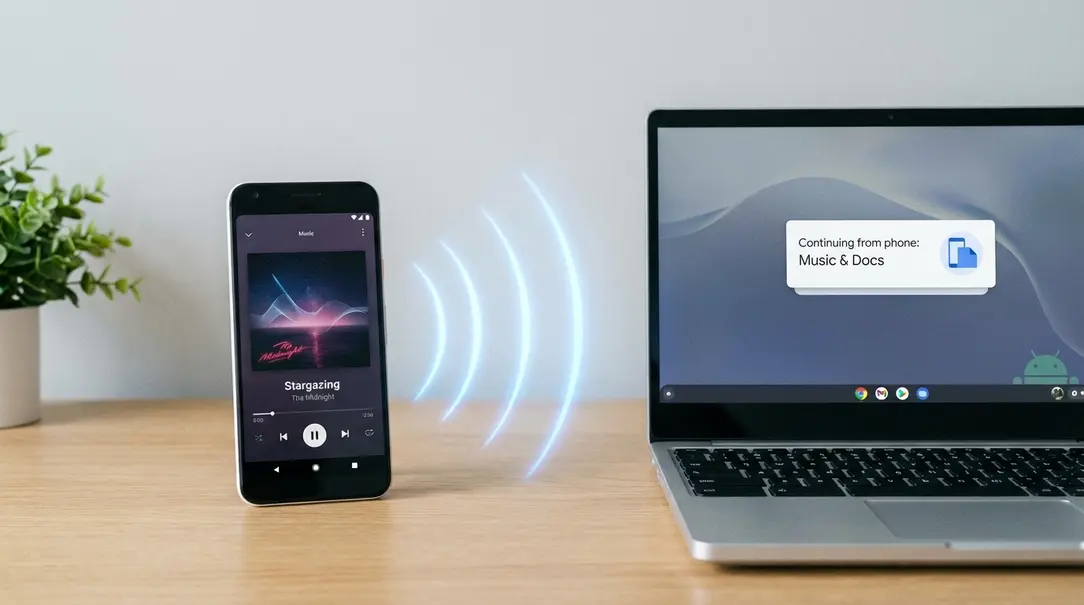 Image showing Android 17 Now Playing and Handoff Features