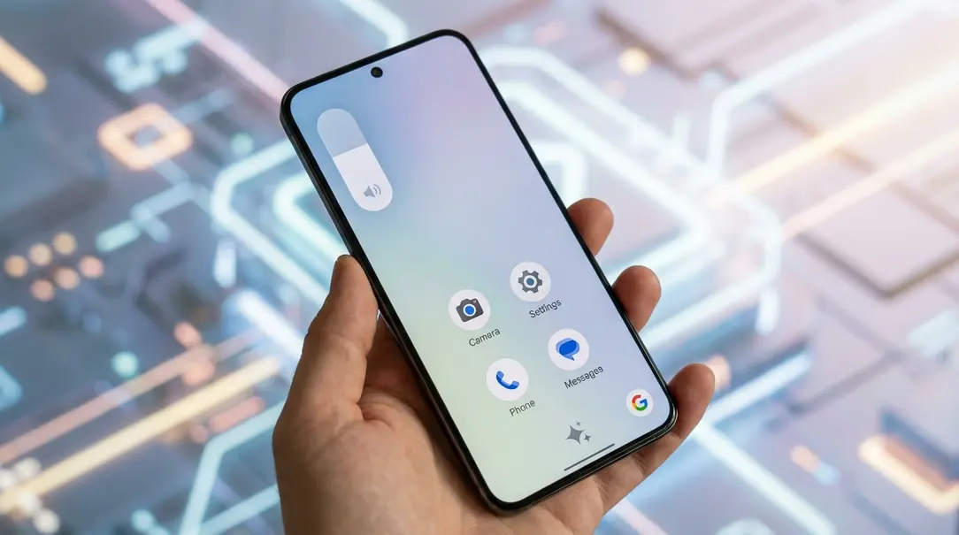 Image showing Android 15 UI with Gemini AI assistant icon