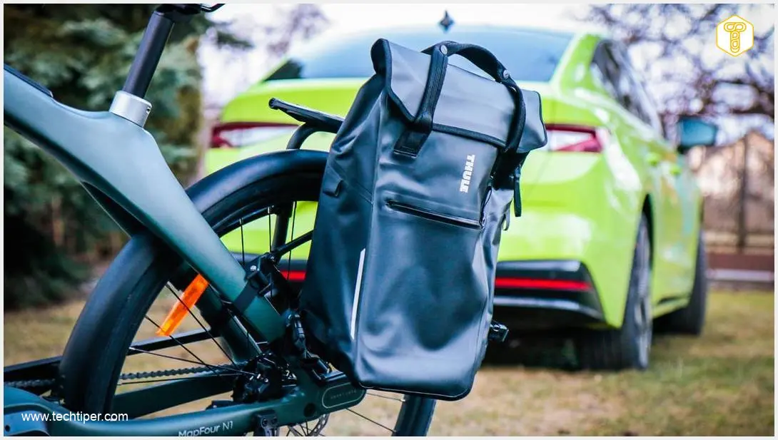 Image showing Thule Shield Backpack and InLock System on Bicycle