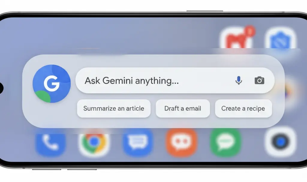 Image showing Google Gemini Quick Access Button on Android