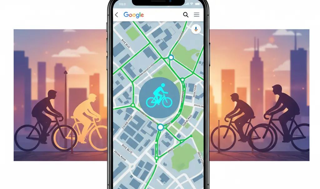 Image showing Google Maps Cycling Update Illustration