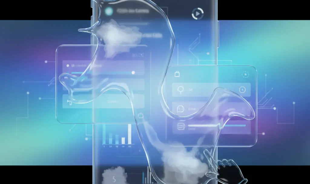 Image showing Abstract Liquid Glass Interface Issues