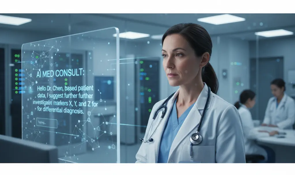 Image showing Doctor using AI for medical documentation in an emergency room