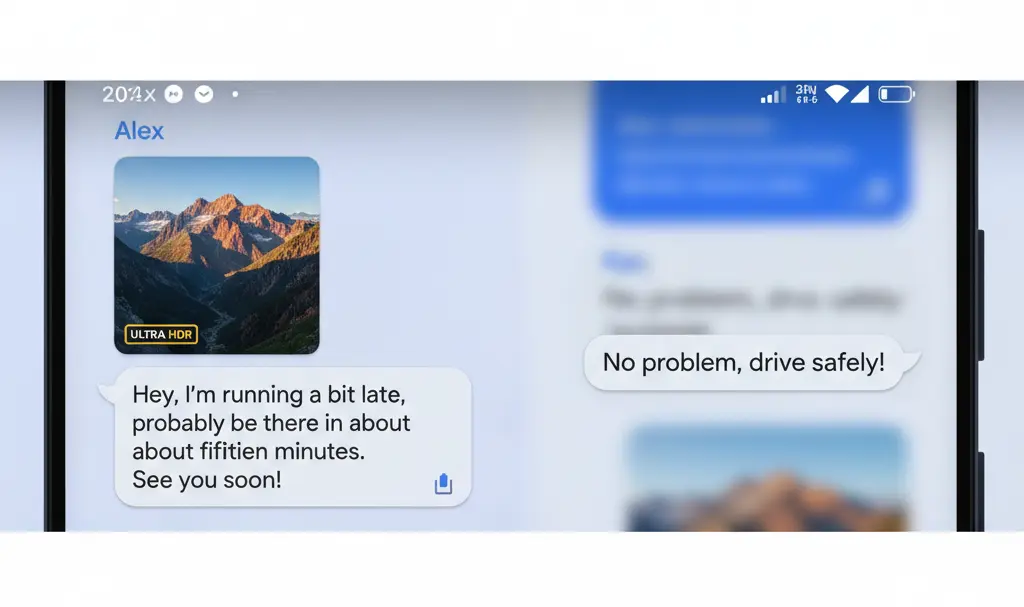 Image showing Google Messages Ultra HDR and Voice Transcription Feature