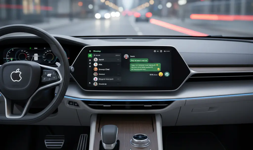 Image showing WhatsApp Apple CarPlay Integration