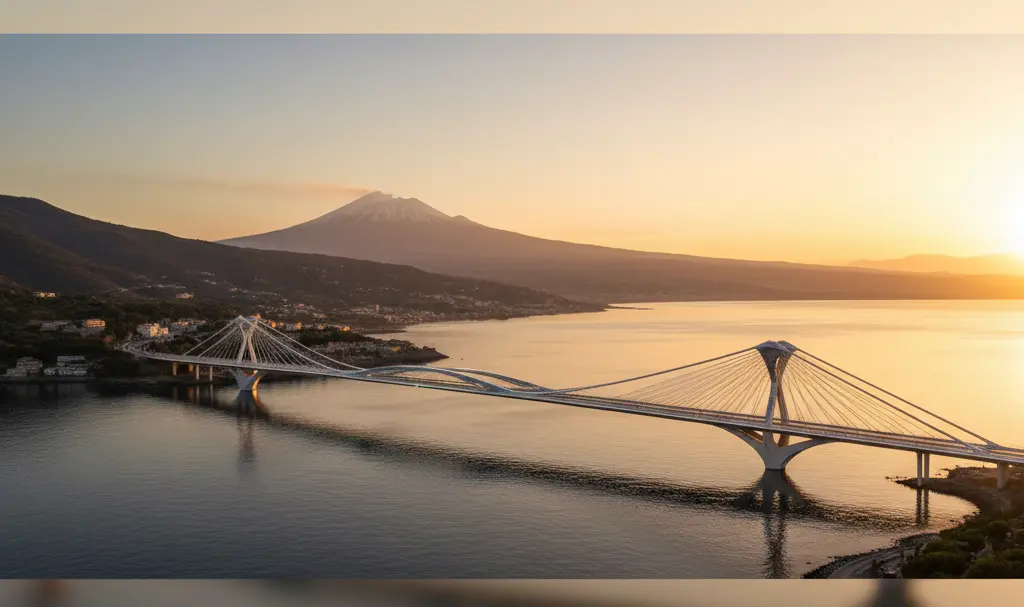 Image showing Messina Bridge Connecting Sicily to Mainland Italy