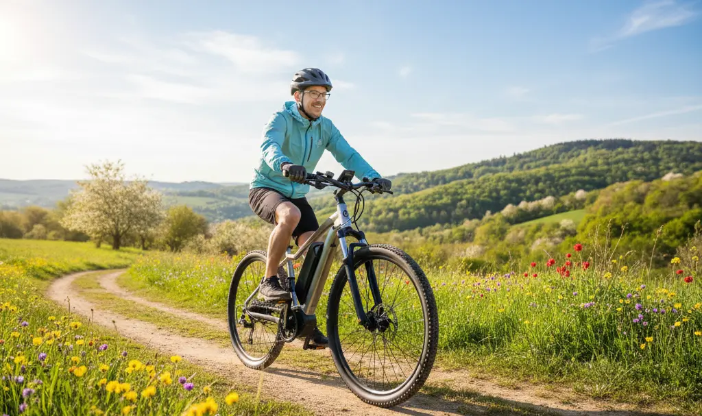 Image showing Ancheer Electric Mountain Bike Spring Ride