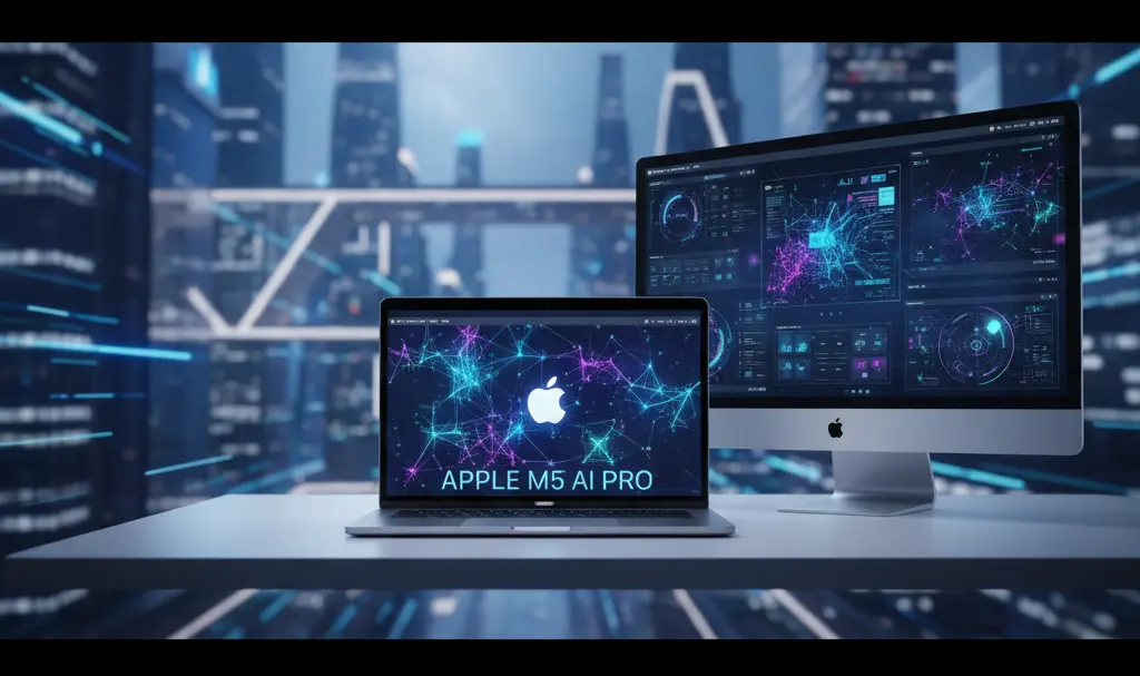 Image showing Apple M5 MacBook Pro and Studio Display XDR