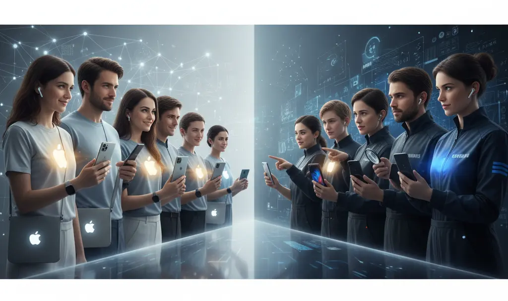 Image showing Apple vs Samsung Fan War Dynamics