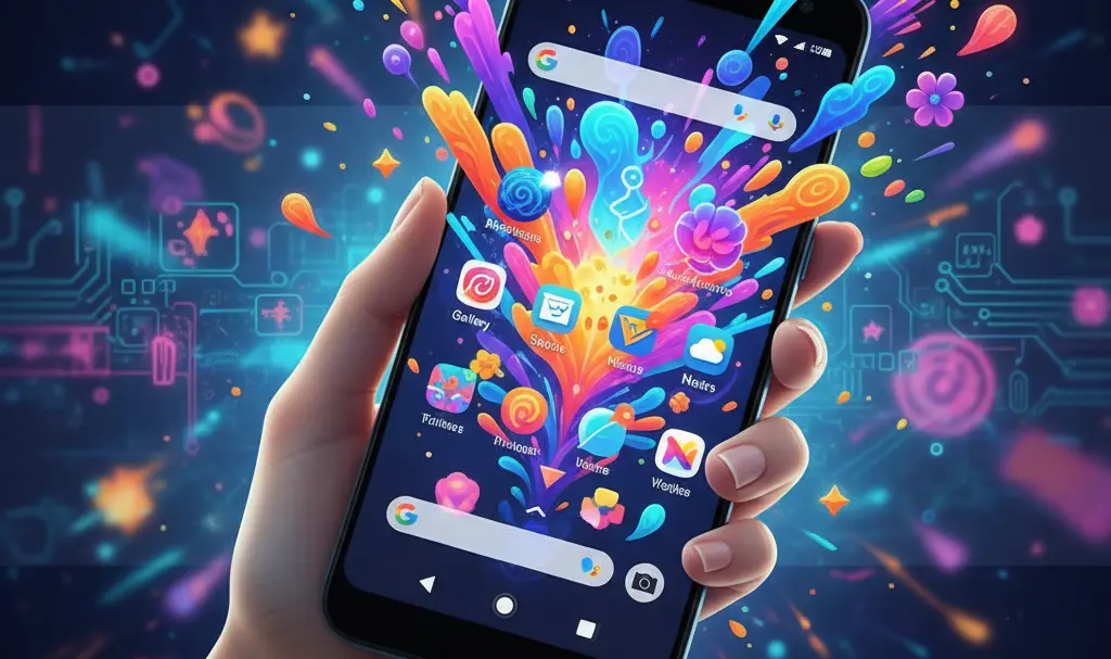 Image showing Google Pixel AI Customization with SpongeBob Theme