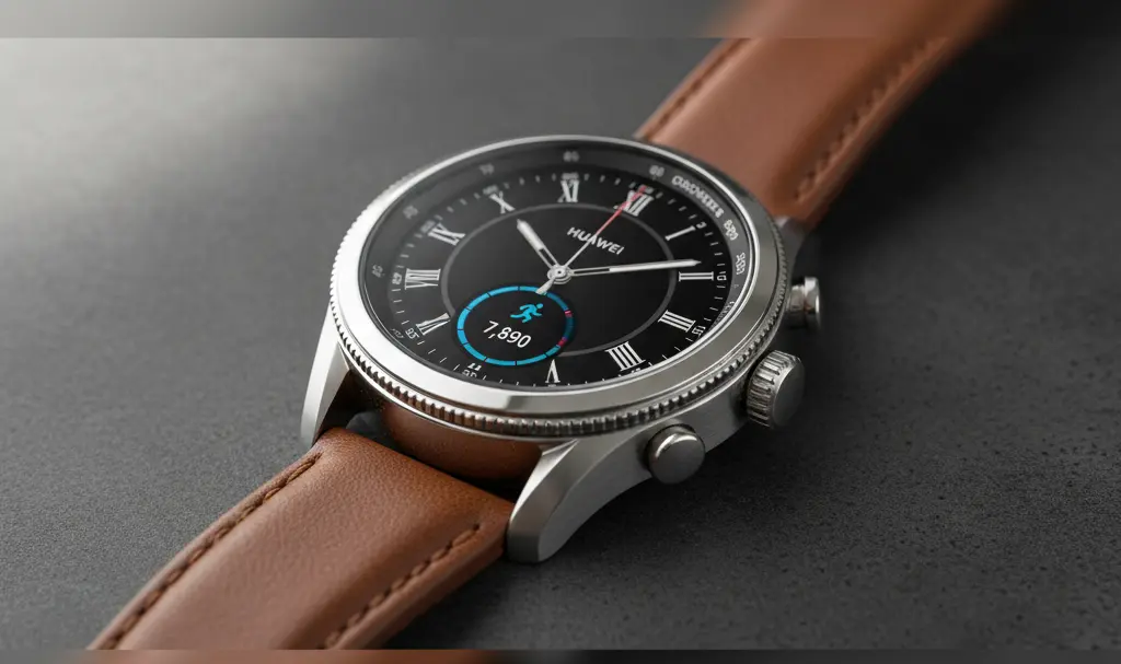 Image showing Huawei Watch GT 4 Classic Brown Leather Strap Smartwatch