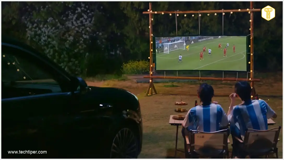 Movie Projected by Car Headlights. Huawei Beat Everyone