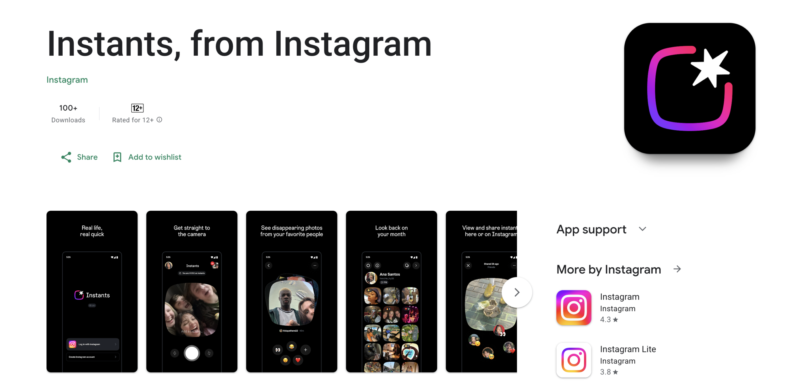 Instagram's 'Instants' - screenshot