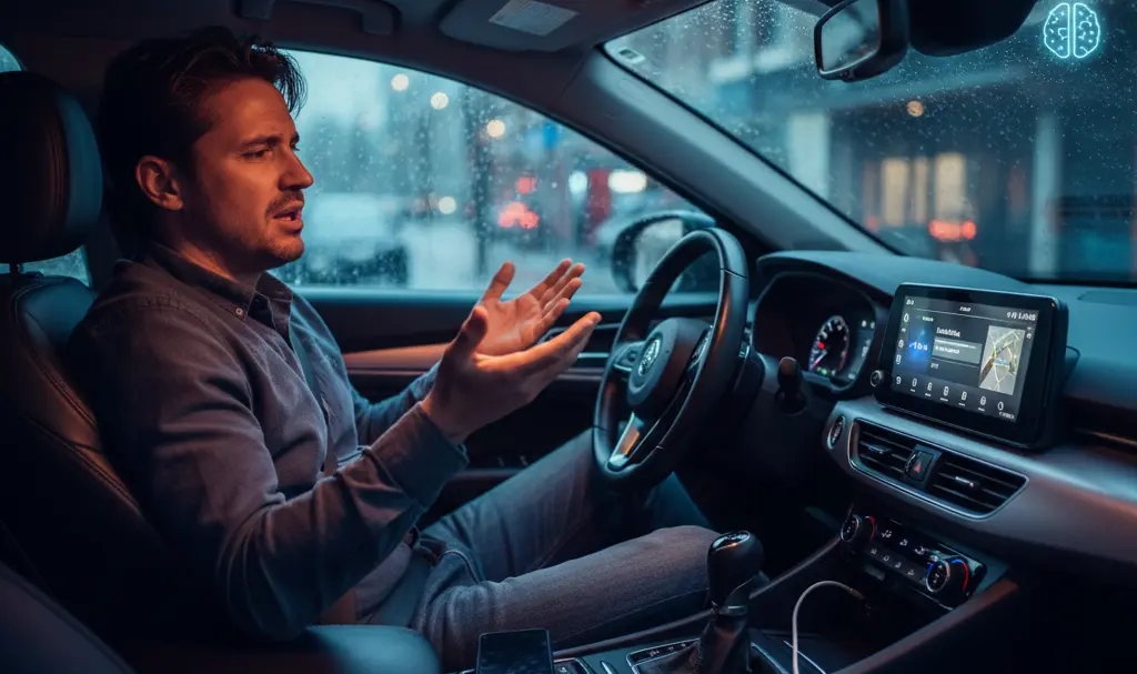 Image showing frustrated-driver-android-auto-gemini