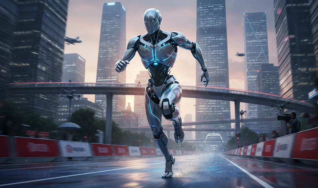 Image showing humanoid-robot-running-half-marathon