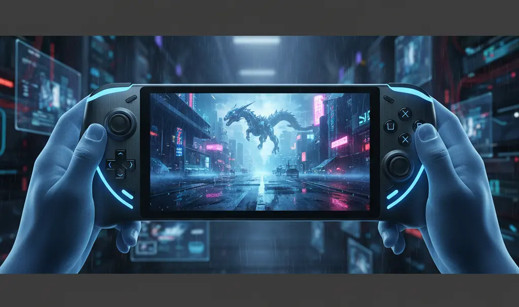 Image showing Futuristic PS6 Handheld Gaming Console