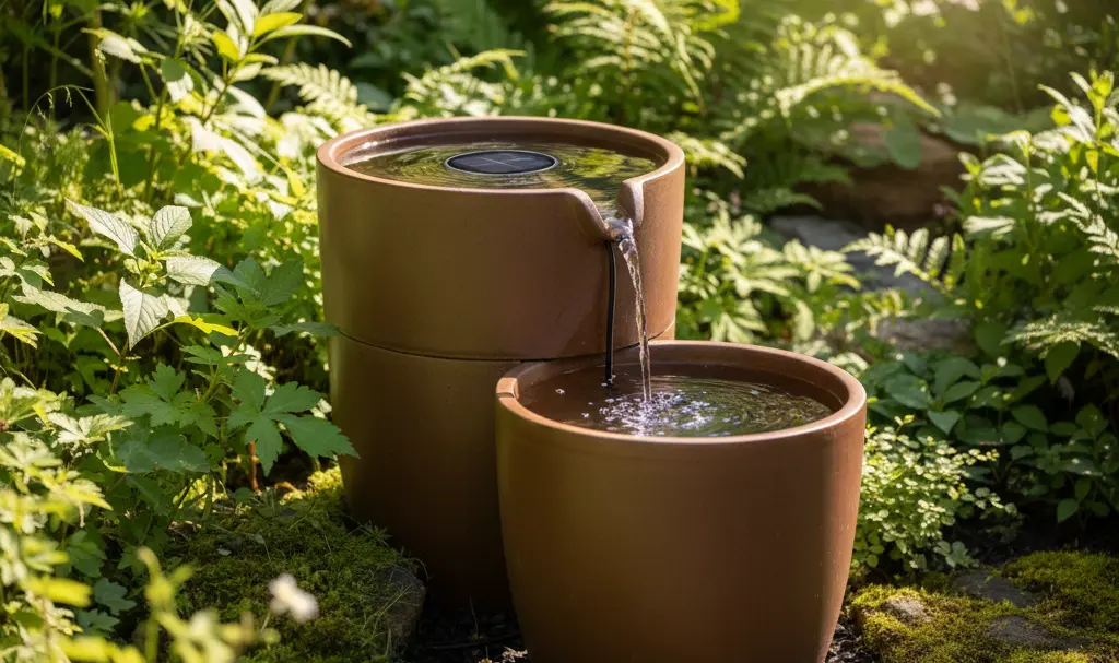 Image showing DIY Solar Fountain Garden Decor