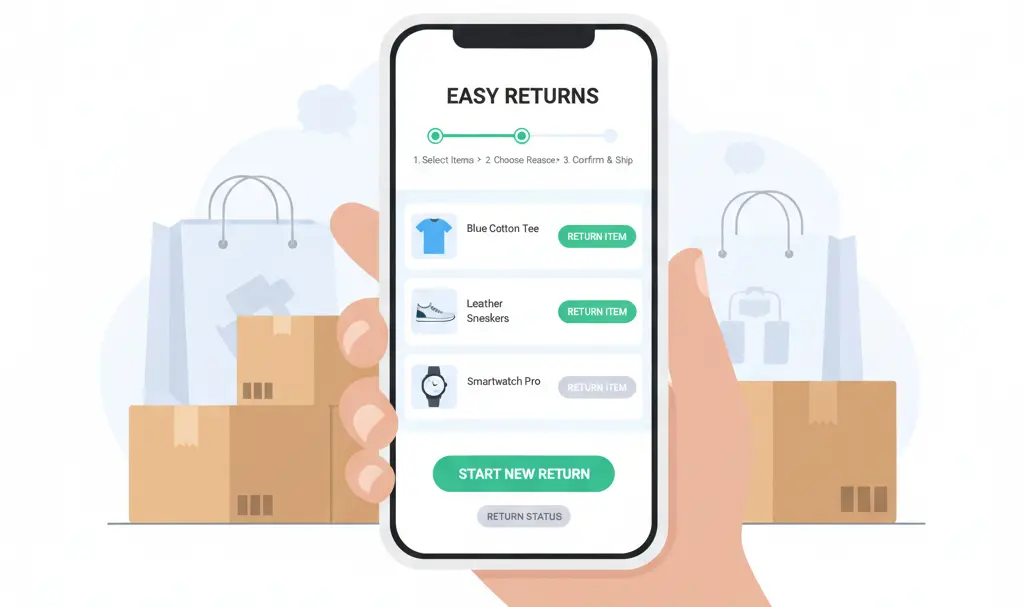 Image showing Simplified Online Return Process on Mobile Device