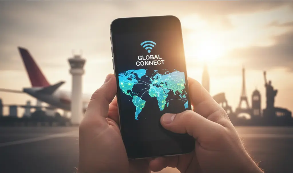 Image showing Smartphone with global network connectivity