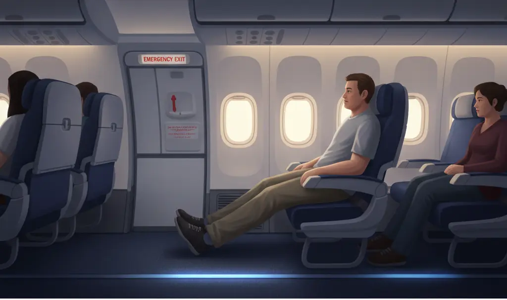 Image showing Passenger with ample legroom in an airplane