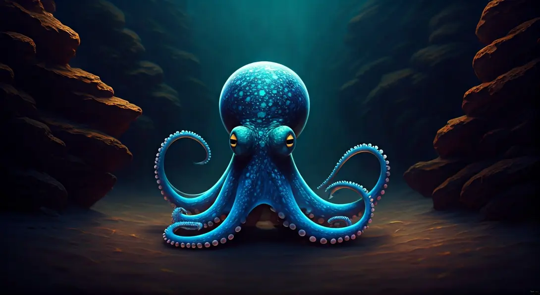 Image showing Deep-Sea Blue Octopus Discovery