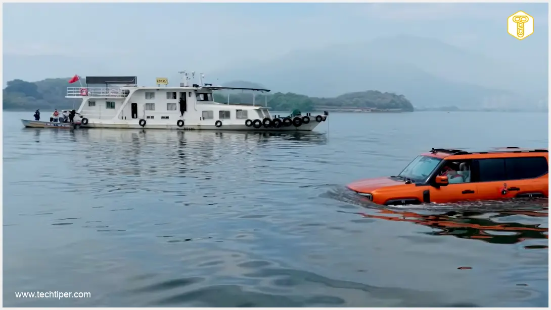 Image showing Chery Jetour Amphibious SUV navigating water