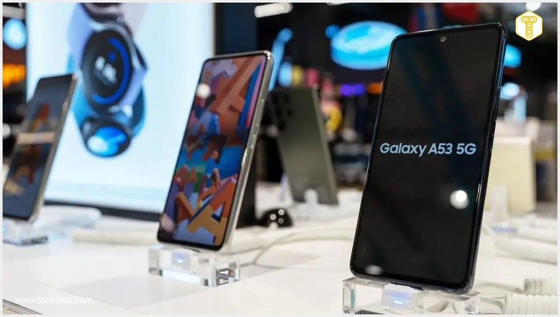 Image showing Global Smartphone Sales Chart with iPhone and Samsung Logos