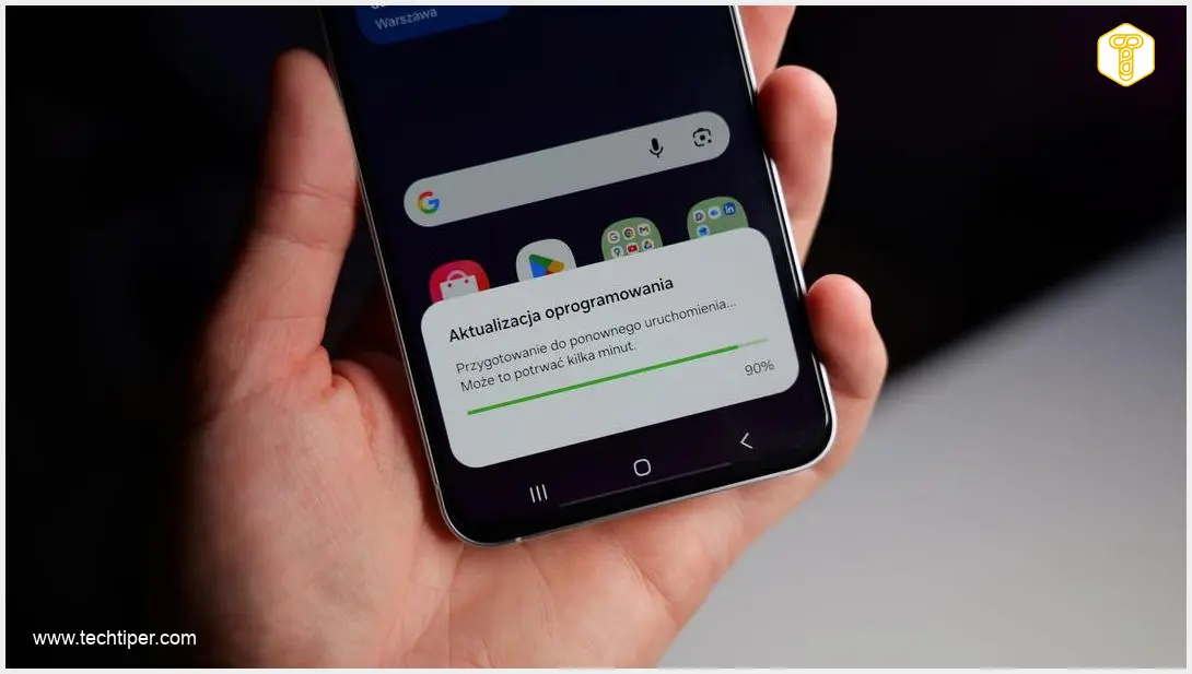Image showing Samsung Galaxy phone displaying a security update notification