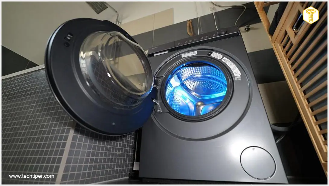 Image showing Washing Machine Door Ajar After Laundry