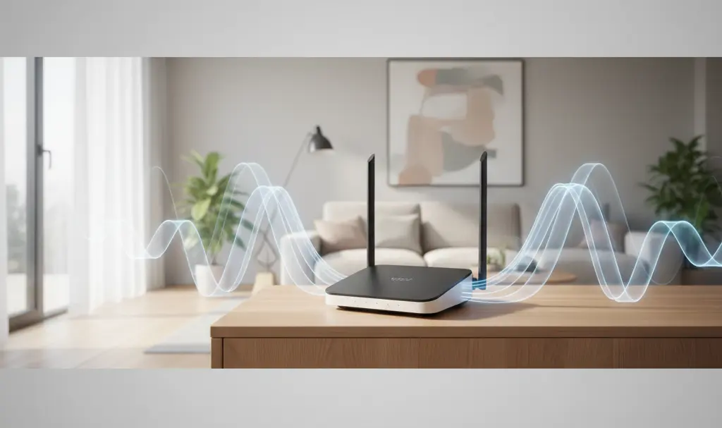 Image showing modern-wifi-router-antenna-positioning
