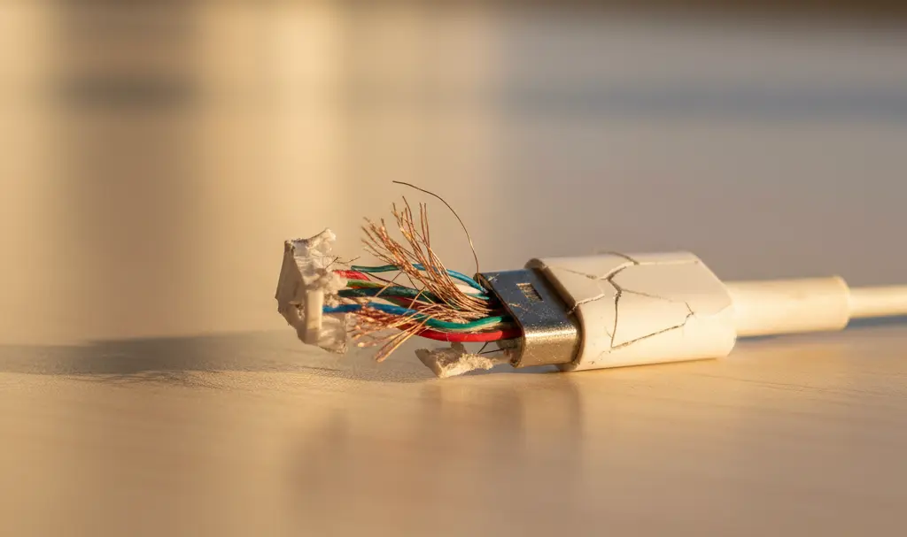Image showing frayed-smartphone-charging-cable-connector