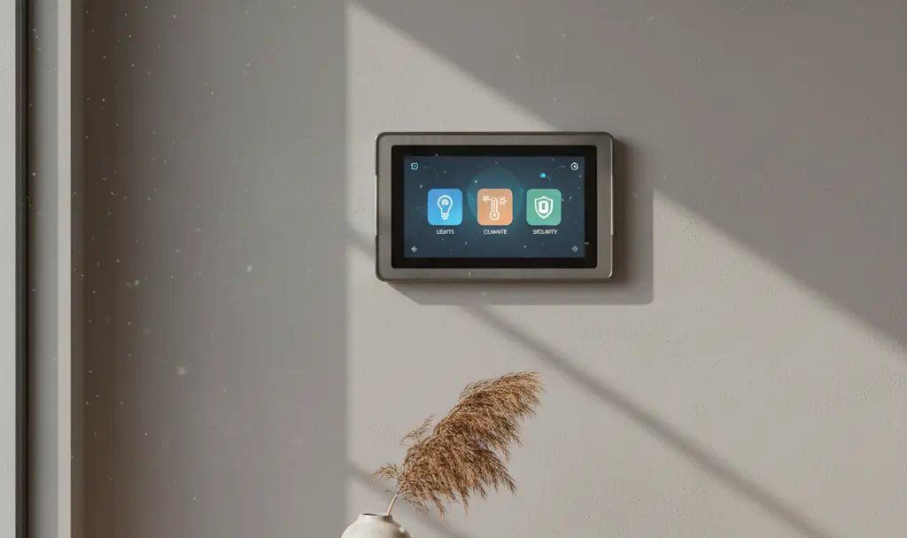 Image showing old-tablet-smart-home-hub-dashboard