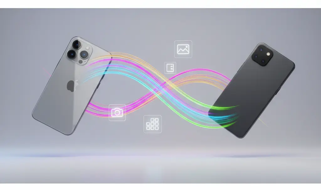 Image showing iPhone-to-Android-wireless-data-transfer-concept