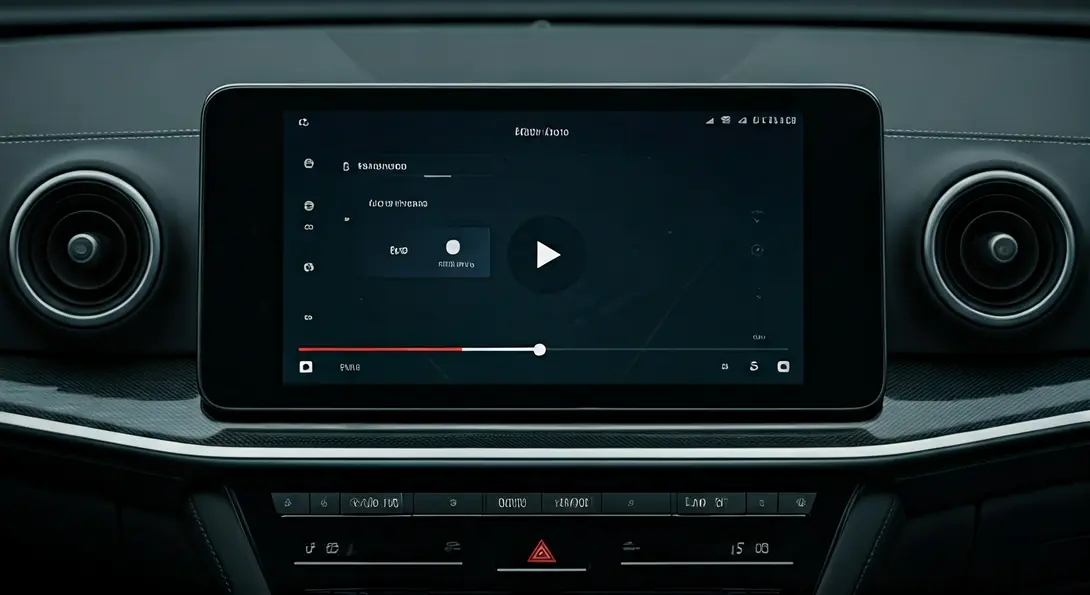 Image showing Android Auto 17.0 Video Playback Material 3 Interface